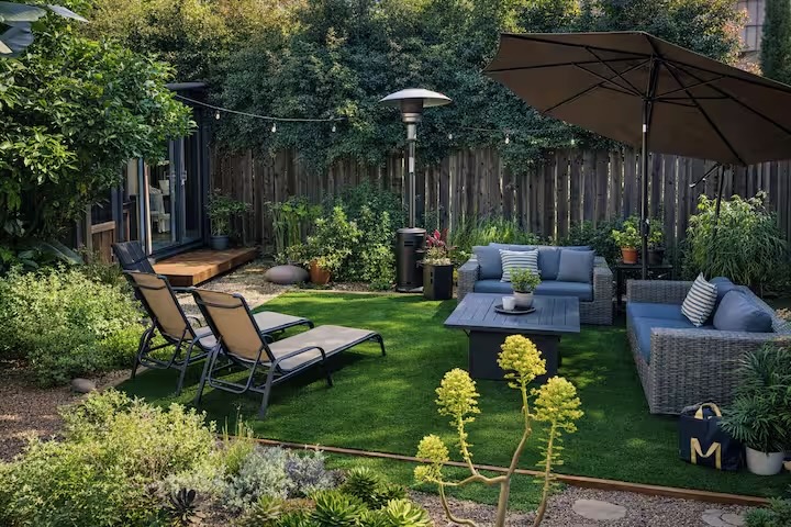 The House of Bliss backyard — Patrick's San Diego retreat where the immersive coaching takes place